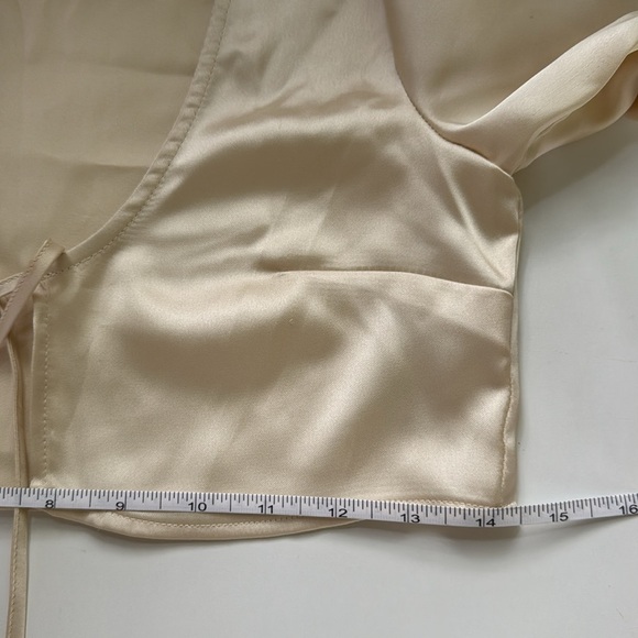 Chic Satin Tie-Front Blouse - Picture 9 of 11